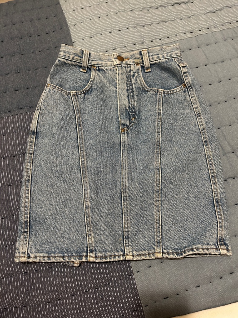 United Colors Of Benetton Light Blue Denim Pencil Skirt